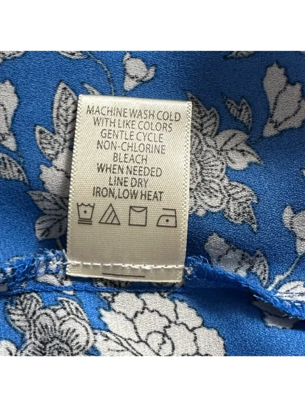 Max Studio Dark Blue Floral Flutter Sleeve Womens 1XL Blouse Fairy Summer - Picture 6 of 9